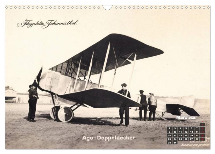 Produktbild: Doppeldecker entdeckt auf historischen Postkarten (Wandkalender 2026 DIN A3 quer), CALVENDO Monatskalender