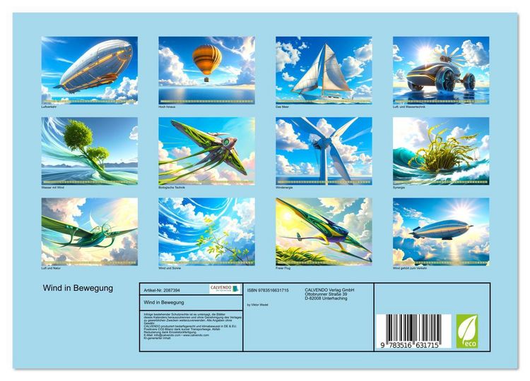 Produktbild: Wind in Bewegung (Wandkalender 2026 DIN A4 quer), CALVENDO Monatskalender