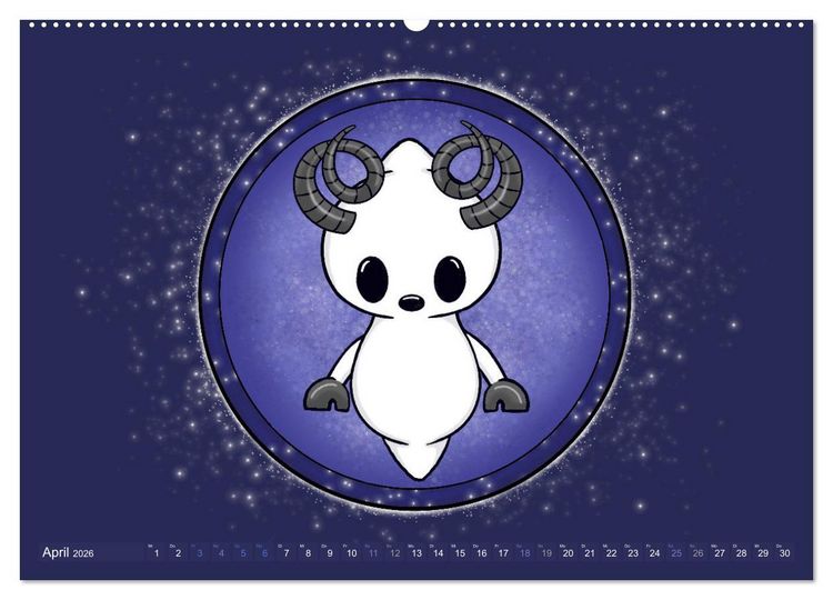 Produktbild: Geister Sternzeichen (hochwertiger Premium Wandkalender 2026 DIN A2 quer), Kunstdruck in Hochglanz