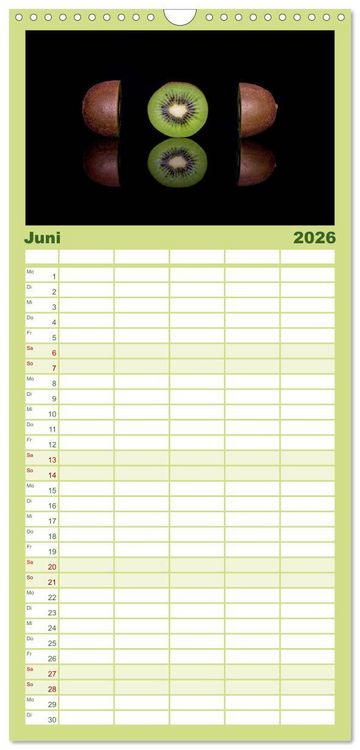 Produktbild: Familienplaner 2026 - Fr&uuml;chte dreigeteilt mit 5 Spalten (Wandkalender, 21 x 45 cm) CALVENDO
