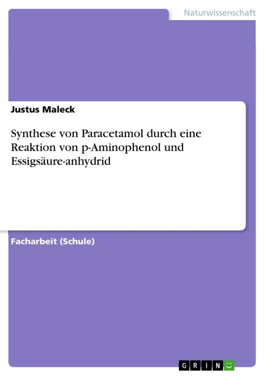 Produktbild: Synthese von Paracetamol durch eine Reaktion von p-Aminophenol und Essigs&auml;ure-anhydrid