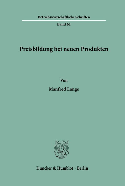 Produktbild: Preisbildung bei neuen Produkten.