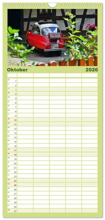Produktbild: Familienplaner 2026 - BMW Isetta - Die Knutschkugel mit 5 Spalten (Wandkalender, 21 x 45 cm) CALVENDO
