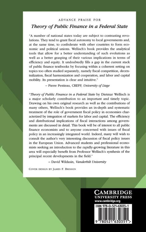 Produktbild: Theory of Public Finance in a Federal State