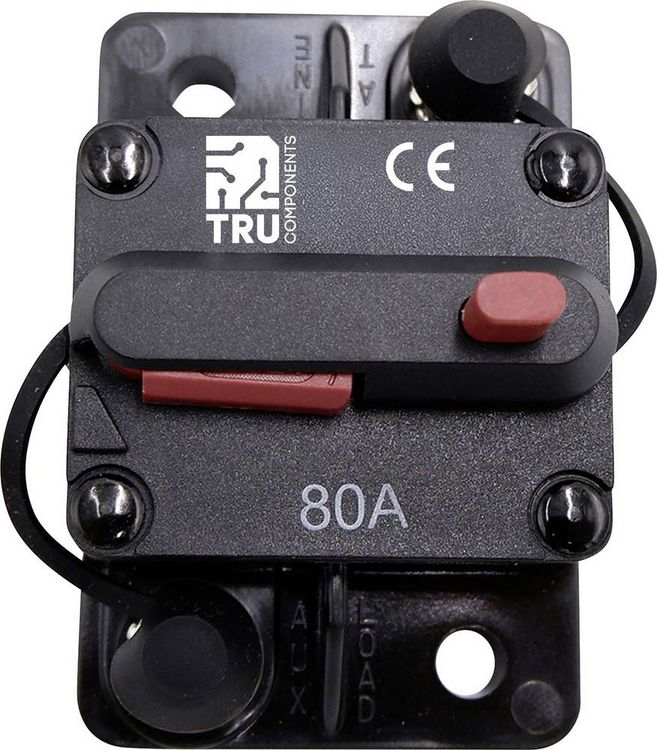 Produktbild: TRU COMPONENTS TC-13596596 Sicherungsautomat 80A Schwarz 1St.