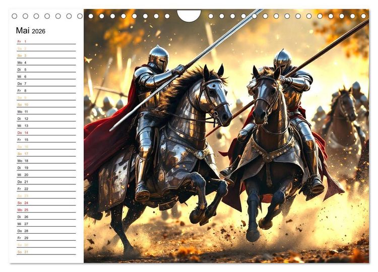 Produktbild: Rittertum und Mythos &ndash; Das Zeitalter der Ehre (Wandkalender 2026 DIN A4 quer), CALVENDO Monatskalender