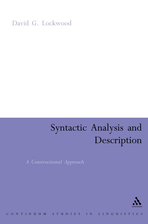 Produktbild: Syntactic Analysis and Description