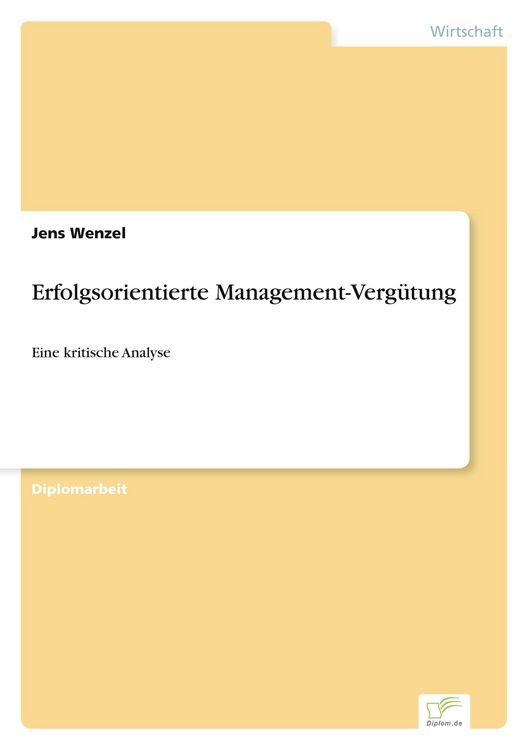 Produktbild: Erfolgsorientierte Management-Verg&uuml;tung