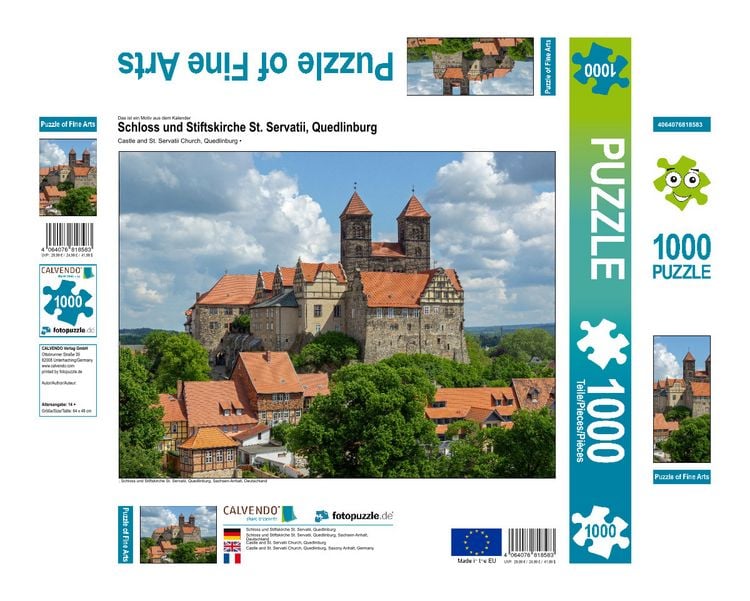 Produktbild: CALVENDO Puzzle Schloss und Stiftskirche St. Servatii, Quedlinburg | 1000 Teile Lege-Gr&ouml;&szlig;e 64x48cm Foto-Puzzle f&uuml;r gl&uuml;ckliche Stunden