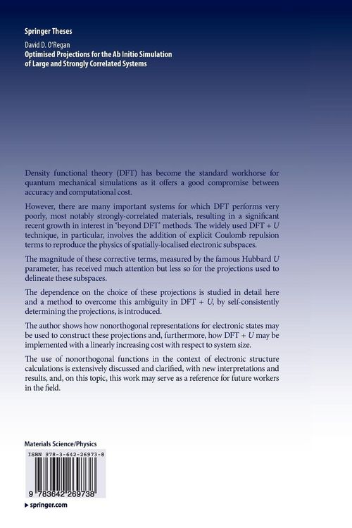 Produktbild: Optimised Projections for the Ab Initio Simulation of Large and Strongly Correlated Systems