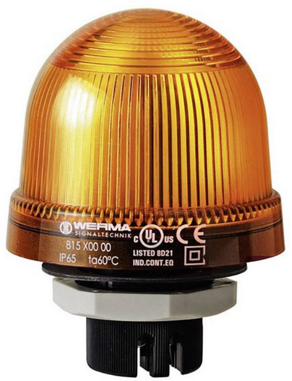 Produktbild: Werma Signaltechnik Signalleuchte 815.300.00 815.300.00 Gelb Dauerlicht 12 V/AC, 12 V/DC, 24 V/AC, 24 V/DC, 48 V/AC, 48 V/DC, 110 V/AC, 230 V/AC