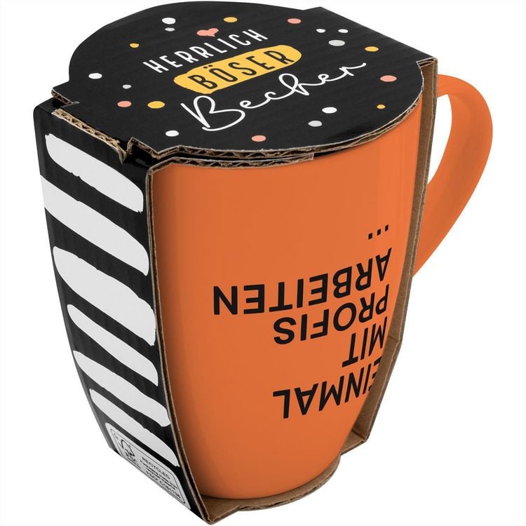 Produktbild: Tasse mit Motivdruck "Einmal mit Profis arbeiten...", mit Banderole