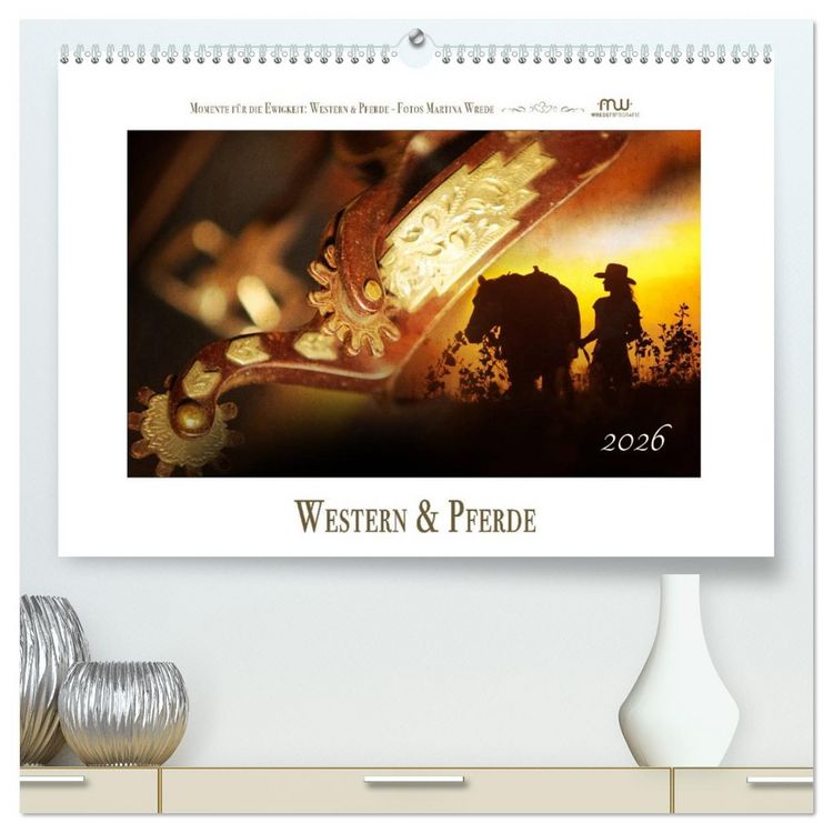 Produktbild: Western und Pferde (hochwertiger Premium Wandkalender 2026 DIN A2 quer), Kunstdruck in Hochglanz
