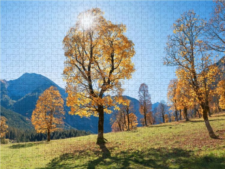 Produktbild: CALVENDO Puzzle Herbstlandschaft am Ahornboden im Karwendel | 1000 Teile Lege-Gr&ouml;&szlig;e 64x48cm Foto-Puzzle f&uuml;r gl&uuml;ckliche Stunden