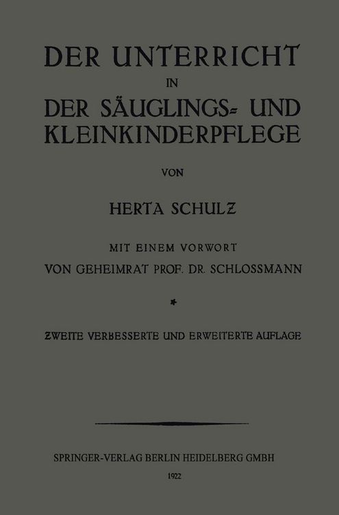 Produktbild: Der Unterricht in der S&auml;uglings- und Kleinkinderpflege