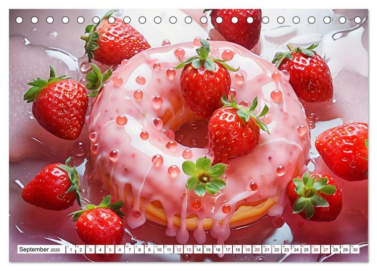 Produktbild: Bunte Donut-Tr&auml;ume - Himmlischer Geschmack aus Krapfenteig (Tischkalender 2026 DIN A5 quer), CALVENDO Monatskalender