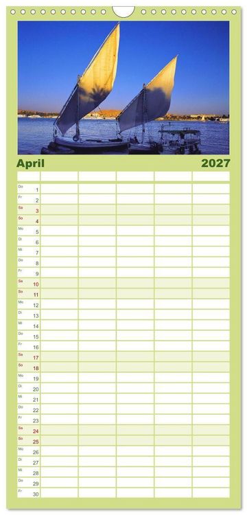 Produktbild: Familienplaner 2027 - &Auml;gypten mit 5 Spalten (Wandkalender, 21 x 45 cm) CALVENDO