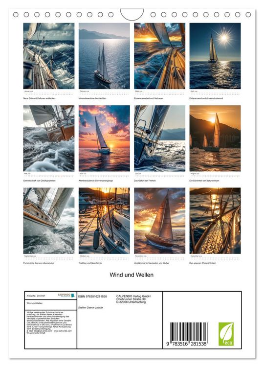 Produktbild: Wind und Wellen (Wandkalender 2026 DIN A4 hoch), CALVENDO Monatskalender