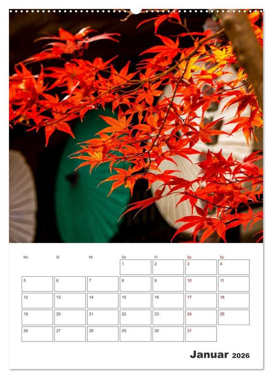 Produktbild: Herbst im japanischen Garten (Wandkalender 2026 DIN A2 hoch), CALVENDO Monatskalender