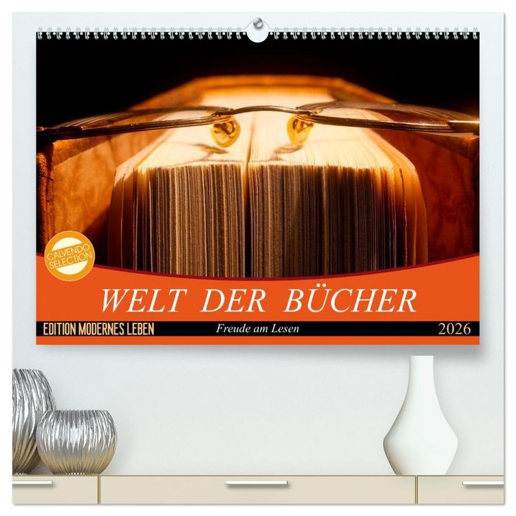 Produktbild: Welt der B&uuml;cher (hochwertiger Premium Wandkalender 2026 DIN A2 quer), Kunstdruck in Hochglanz