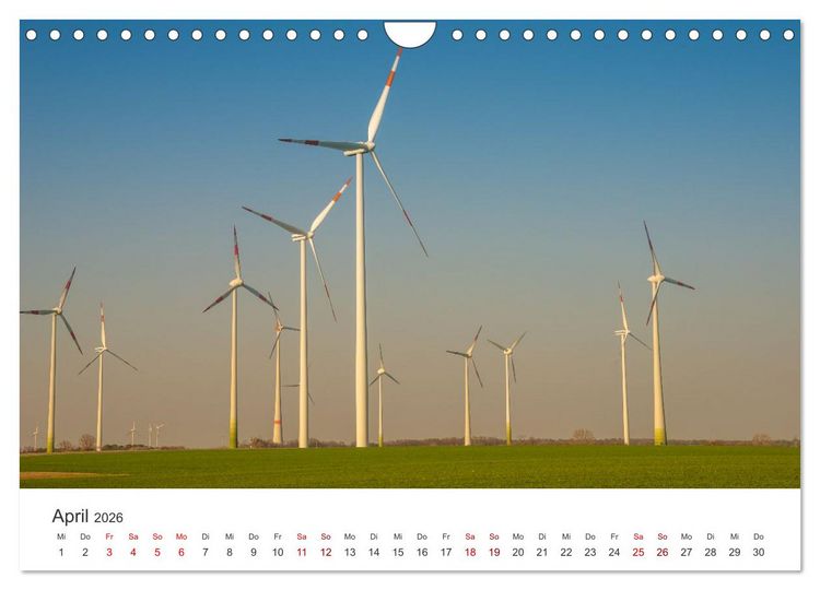Produktbild: Deutschland, Energie des Windes: wundersch&ouml;ne Landschaften (Wandkalender 2026 DIN A4 quer), CALVENDO Monatskalender