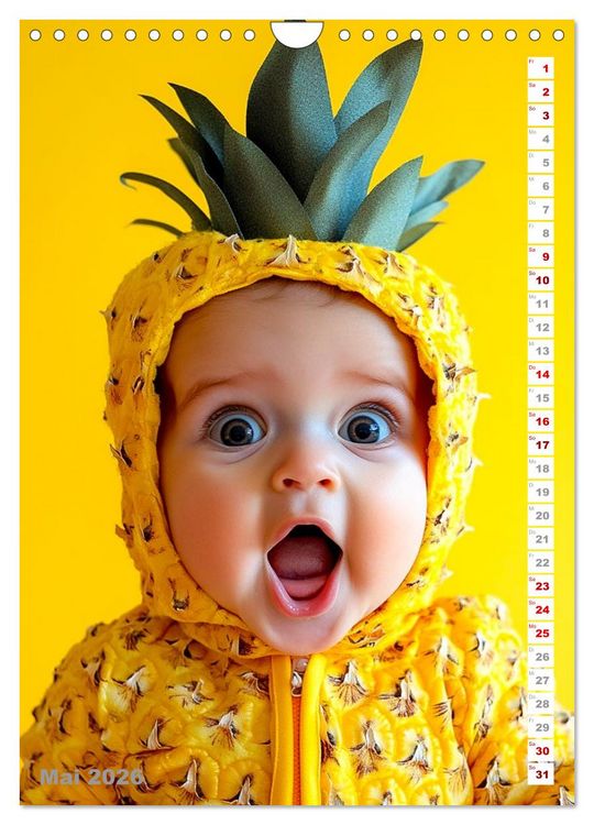 Produktbild: Babys in Bestform - Lustige Fr&uuml;chtchen (Wandkalender 2026 DIN A4 hoch), CALVENDO Monatskalender