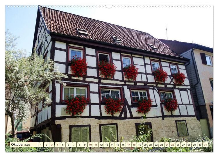Produktbild: Unterwegs in der Altstadt von Geislingen (hochwertiger Premium Wandkalender 2026 DIN A2 quer), Kunstdruck in Hochglanz