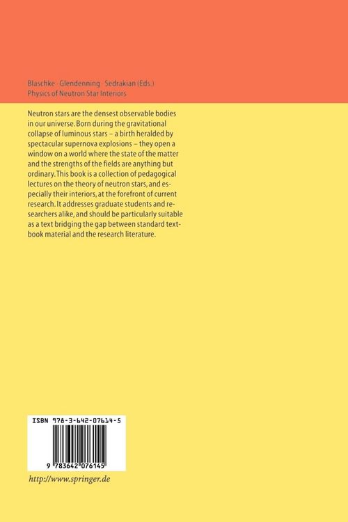 Produktbild: Physics of Neutron Star Interiors