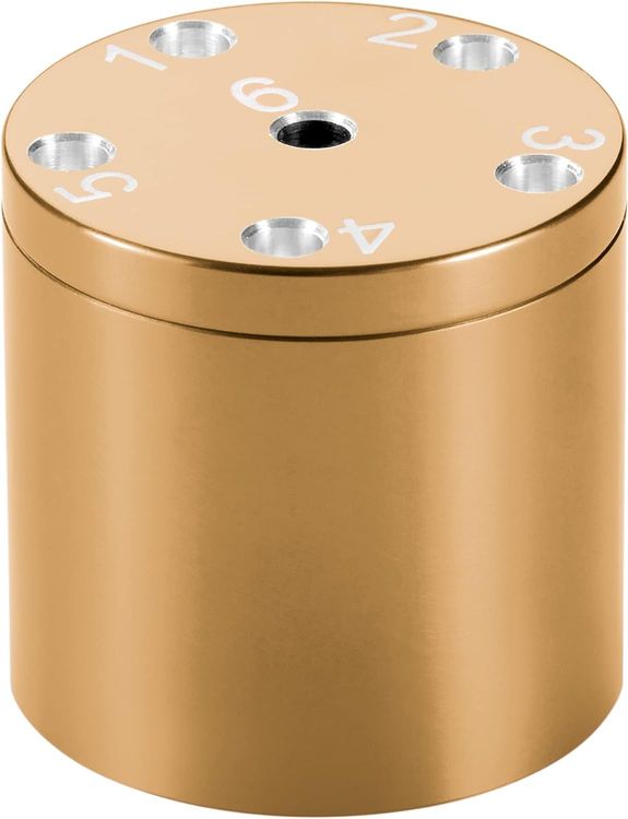Produktbild: Piatnik 3002 - SUPER SIX Travel Alu, Gold, Premium, 5+&Oslash;5cm, Reisespiel