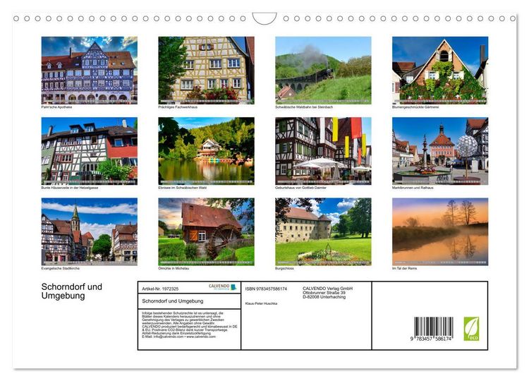 Produktbild: Schorndorf und Umgebung (Wandkalender 2026 DIN A3 quer), CALVENDO Monatskalender