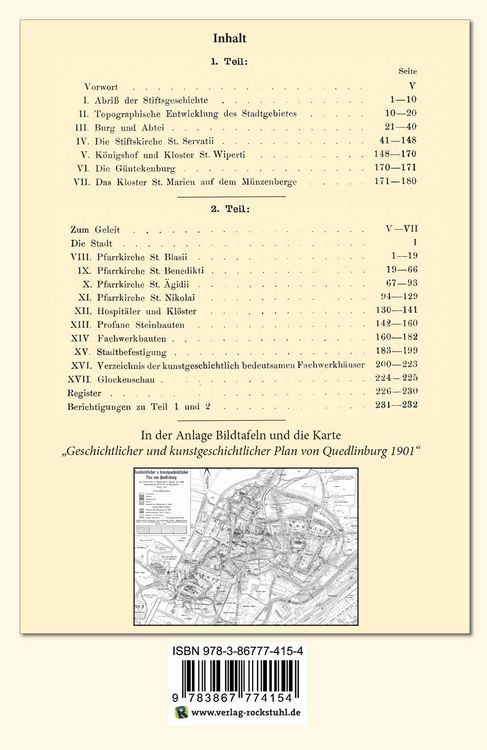Produktbild: Bau- und Kunstdenkm&auml;ler Stadt und Kreis QUEDLINBURG 1922-1923