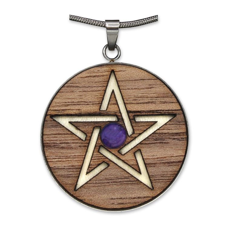 Produktbild: Edelstein "Waldzeichen" Amethyst Pentagramm
