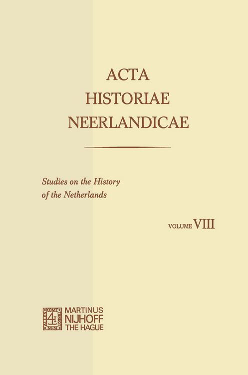 Produktbild: Acta Historiae Neerlandicae/Studies on the History of the Netherlands VIII