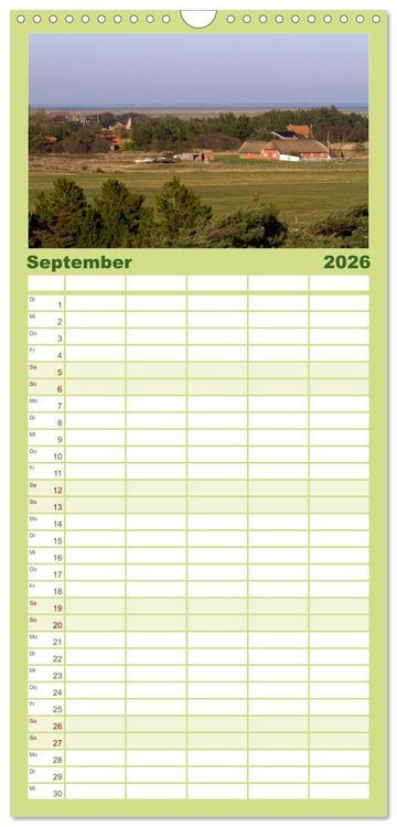 Produktbild: Familienplaner 2026 - Die Insel R&ouml;m&ouml; mit 5 Spalten (Wandkalender, 21 x 45 cm) CALVENDO