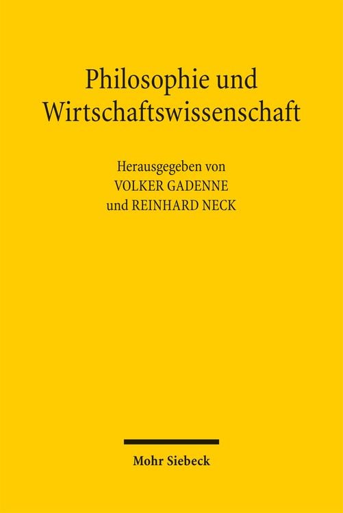 Produktbild: Philosophie und Wirtschaftswissenschaft