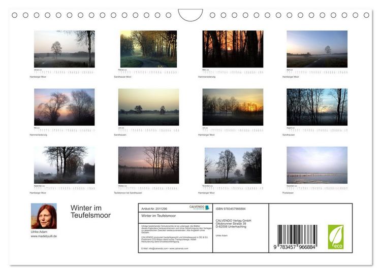 Produktbild: Winter im Teufelsmoor (Wandkalender 2026 DIN A4 quer), CALVENDO Monatskalender