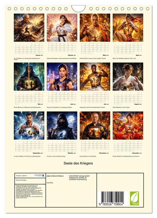 Produktbild: Seele des Kriegers (Wandkalender 2027 DIN A4 hoch), CALVENDO Monatskalender