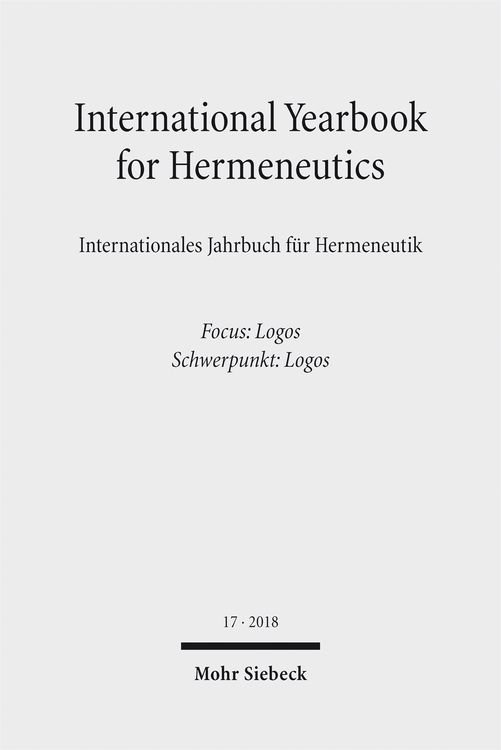 Produktbild: International Yearbook for Hermeneutics/Internationales Jahrbuch f&uuml;r Hermeneutik