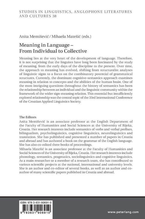 Produktbild: Meaning in Language &ndash; From Individual to Collective
