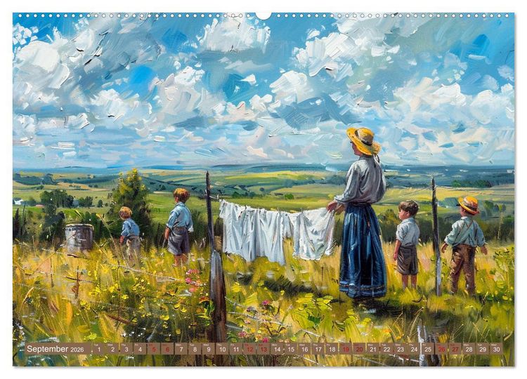 Produktbild: Life on a Farm in Old America (High Quality Premium Wall Calendar 2026 DIN A2 landscape),CALVENDO 12 Month Wall Calendar