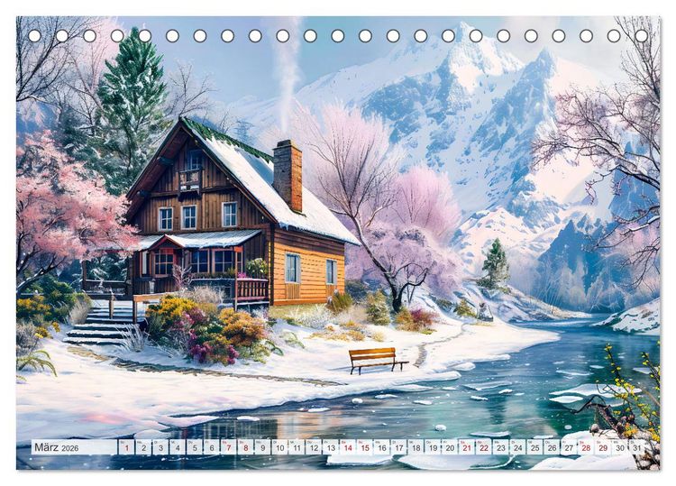Produktbild: Cottages am Wasser - Malerische R&uuml;ckzugsorte genie&szlig;en (Tischkalender 2026 DIN A5 quer), CALVENDO Monatskalender