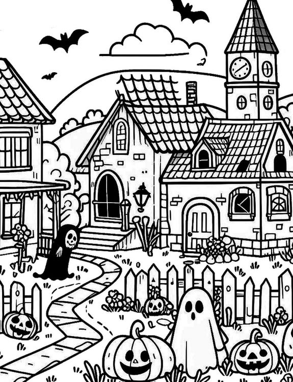 Produktbild: Wo die wilden Geister wohnen ... Halloween-Malbuch f&uuml;r Kinder