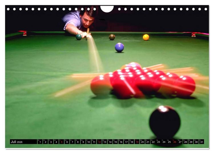 Produktbild: Billard. Konzentration - Sport - Spannung (Wandkalender 2026 DIN A4 quer), CALVENDO Monatskalender