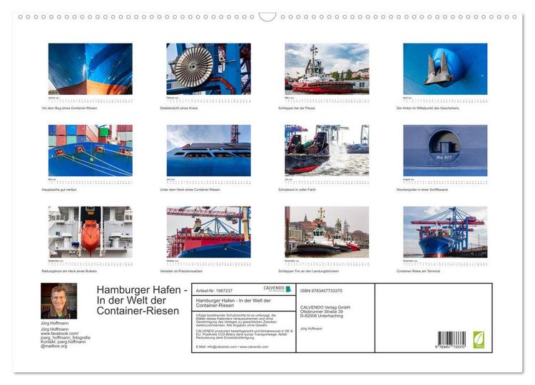 Produktbild: Hamburger Hafen - In der Welt der Container-Riesen (Wandkalender 2026 DIN A2 quer), CALVENDO Monatskalender