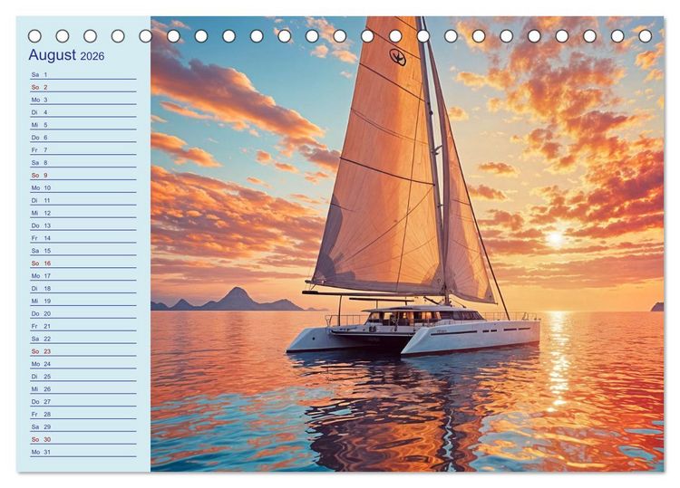 Produktbild: KI Aqua-Emotionen - Ein Jahr voller Wassersport (Tischkalender 2026 DIN A5 quer), CALVENDO Monatskalender