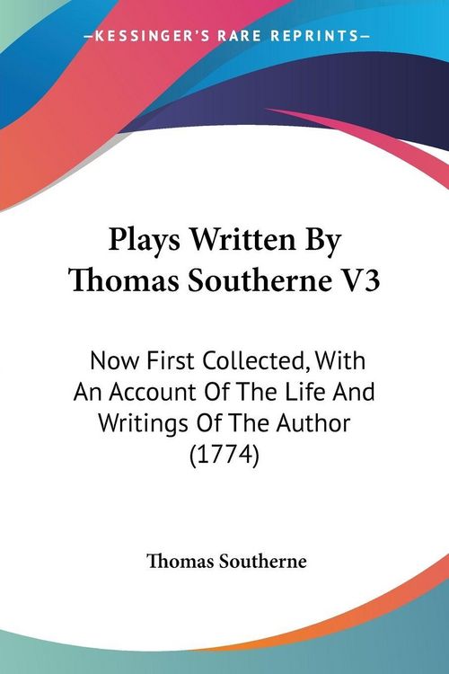 Produktbild: Plays Written By Thomas Southerne V3