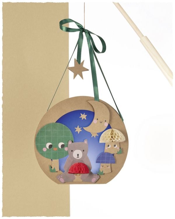 Produktbild: FOLIA Bastelartikel DIY Laterne Woodland, inkl. 1 LED-Licht und Batterien