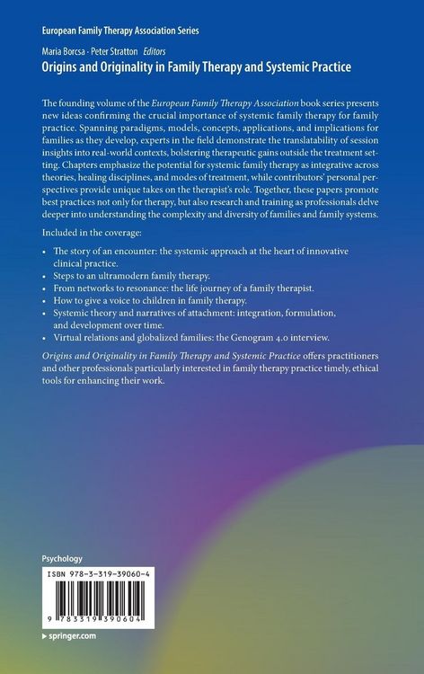 Produktbild: Origins and Originality in Family Therapy and Systemic Practice