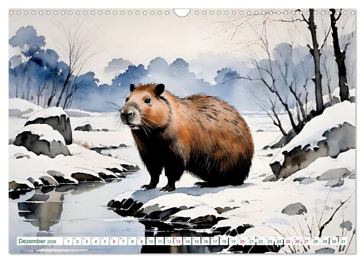 Produktbild: Das Capybara (Wandkalender 2026 DIN A3 quer), CALVENDO Monatskalender