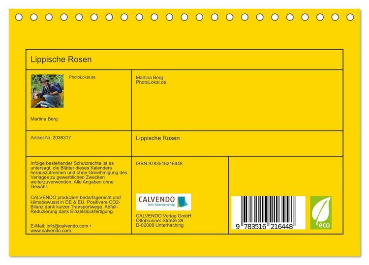 Produktbild: Lippische Rosen (Tischkalender 2026 DIN A5 quer), CALVENDO Monatskalender